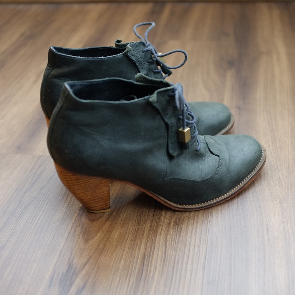 Leather Lace-Up Bootie